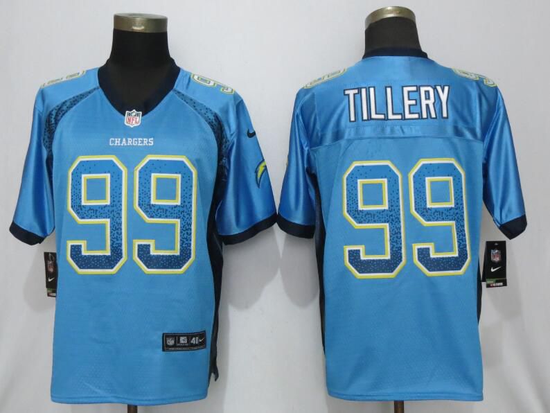 Men Los Angeles Chargers 99 Tillery Drift Fashion Blue Nike Limited NFL Jerseys